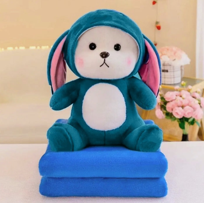 Emerald Blue Hoodie Bear-Teddy Bears In Pakistan-1-2 Feet Teddy Bears