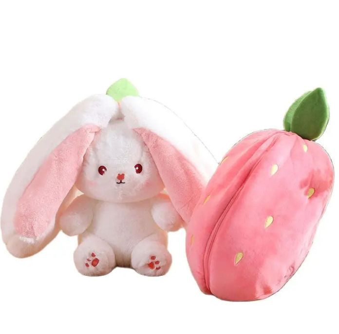 Stawberry Bunny Zip Plushie 35cm-Teddy Bears In Pakistan