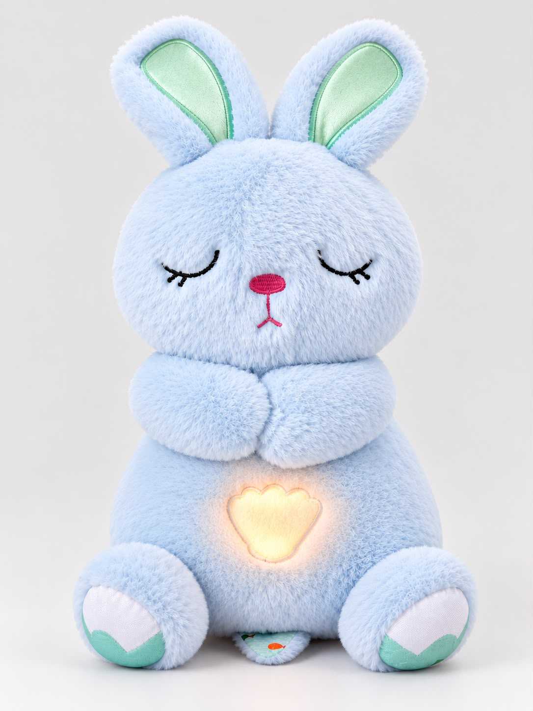 Blue Breathing Bunny Plush Toy with Glowing Tummy – Cute Bunny in Pakistan | Stuffeez.pk