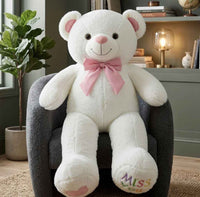 3.5 feet extra premium white teddy bear giant teddy bear in Pakistan by Stuffeez.pk