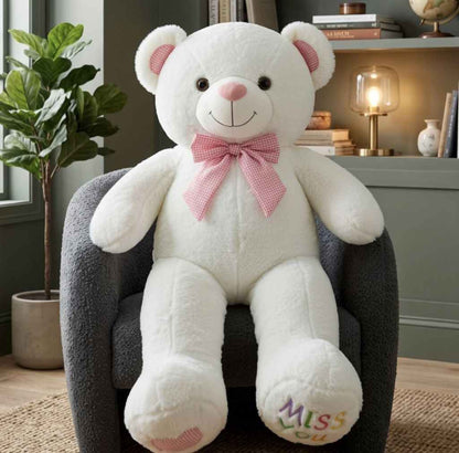 3.5 feet extra premium white teddy bear giant teddy bear in Pakistan by Stuffeez.pk
