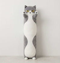 3 feet grey cat pillow designed for cuddles