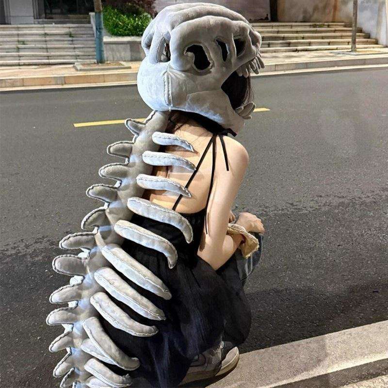 Soft Wearable Dino Skeleton Plush for Kids & Adults