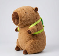 50CM Capybara plush toy with green backpack