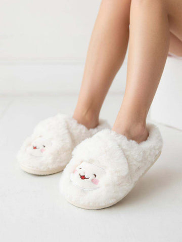 Fluffy lamb plush slippers warm winter house slippers for women in Pakistan by Stuffeez.pk