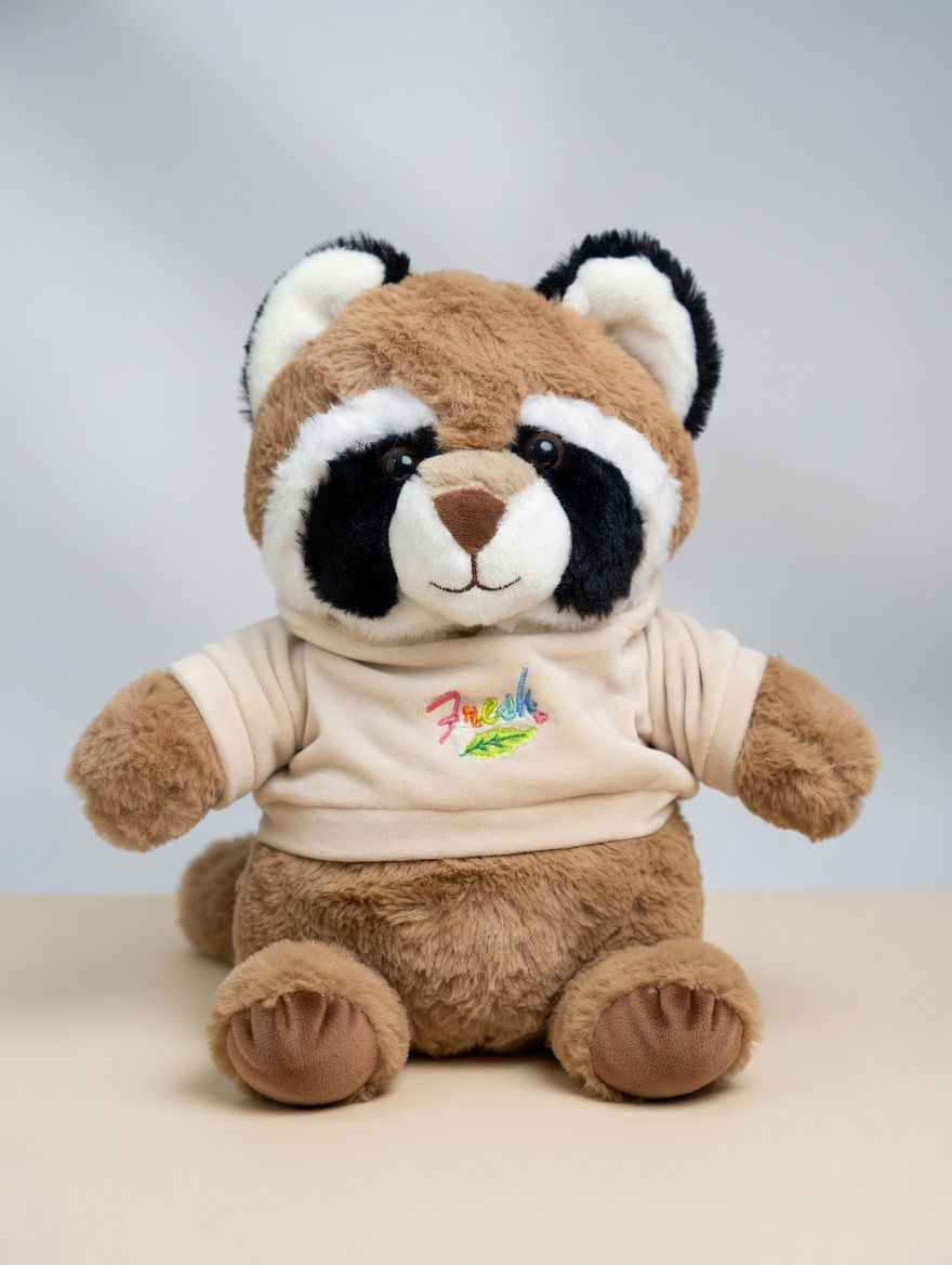 Fresh sweatshirt raccoon plush stuffed toy with hoodie outfit, soft plush toy in Pakistan by Stuffeez.pk