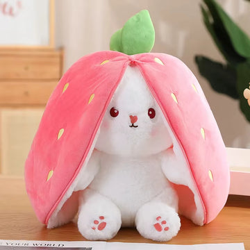 Strawberry bunny zip plushie 35 cm
