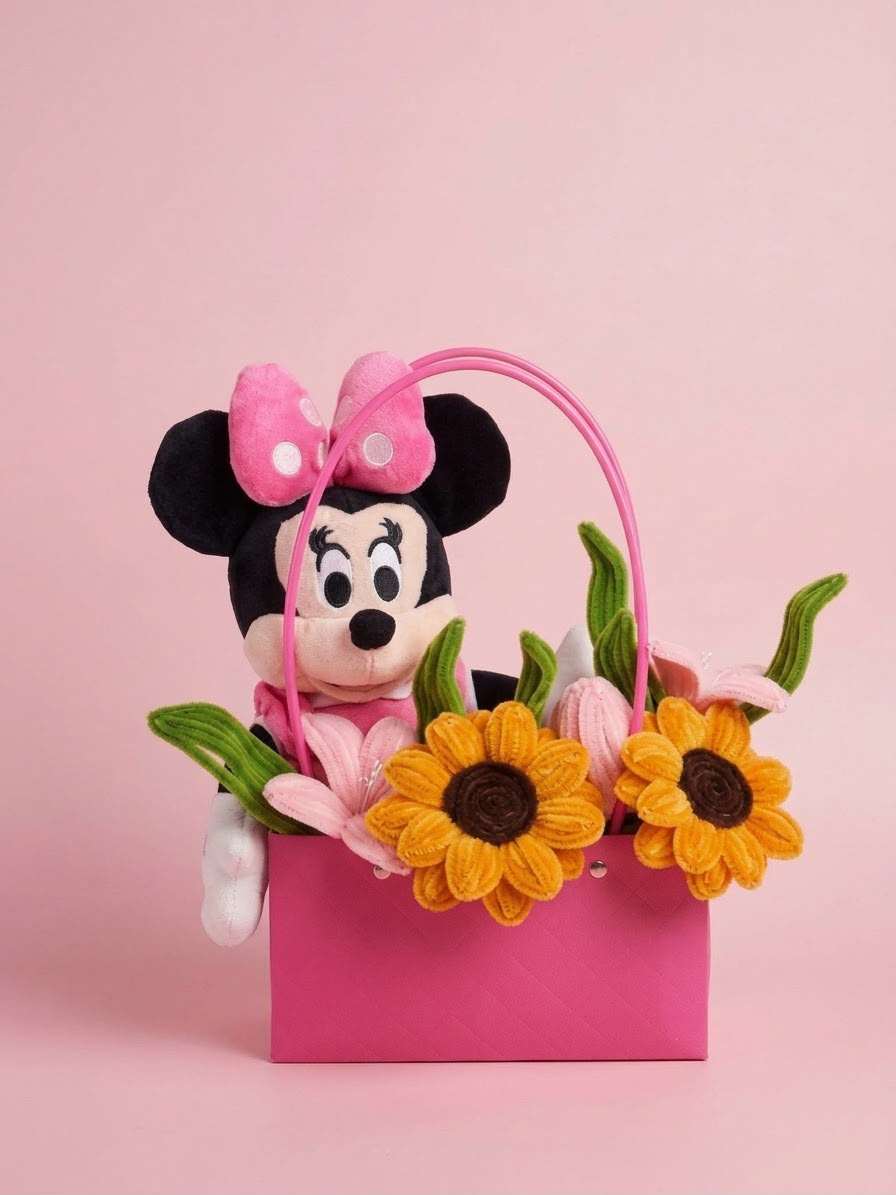 Minnie Mouse Sunflower Plush Toy Gift Basket – Stuffeez.pk 