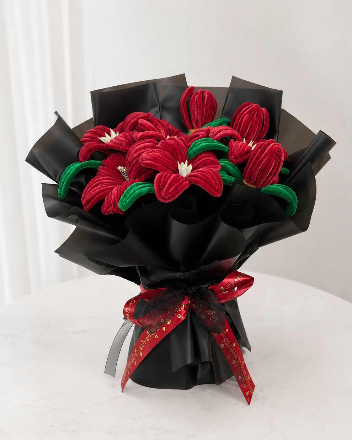 red lilyflower bouquet at stuffeez.pk 