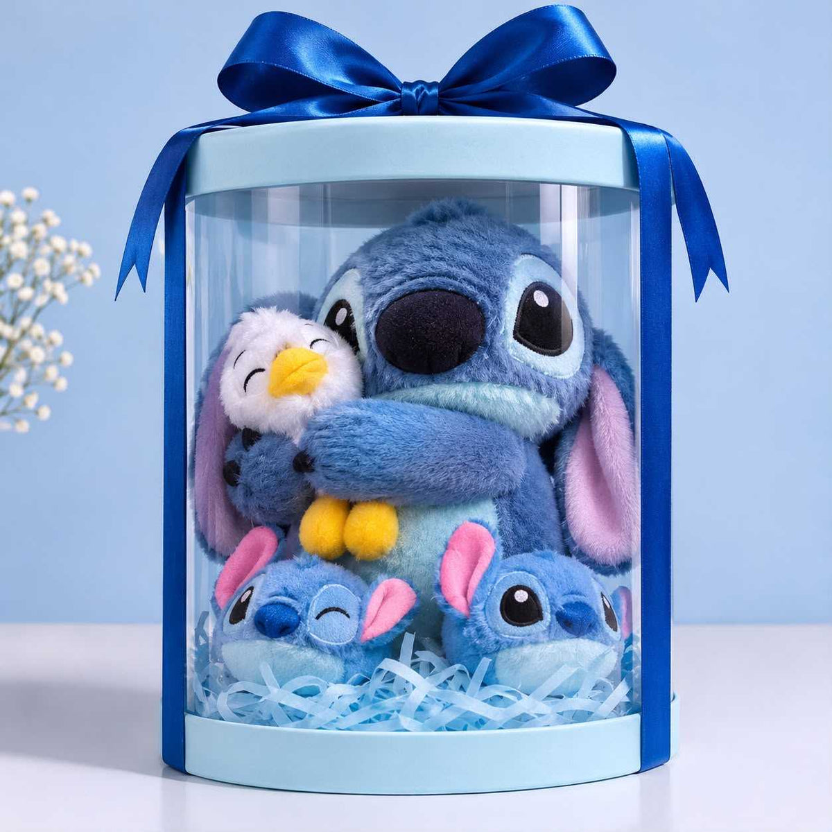 Stitch Plush Toy Gift Box with Blue Ribbon –Stuffeez.pk 