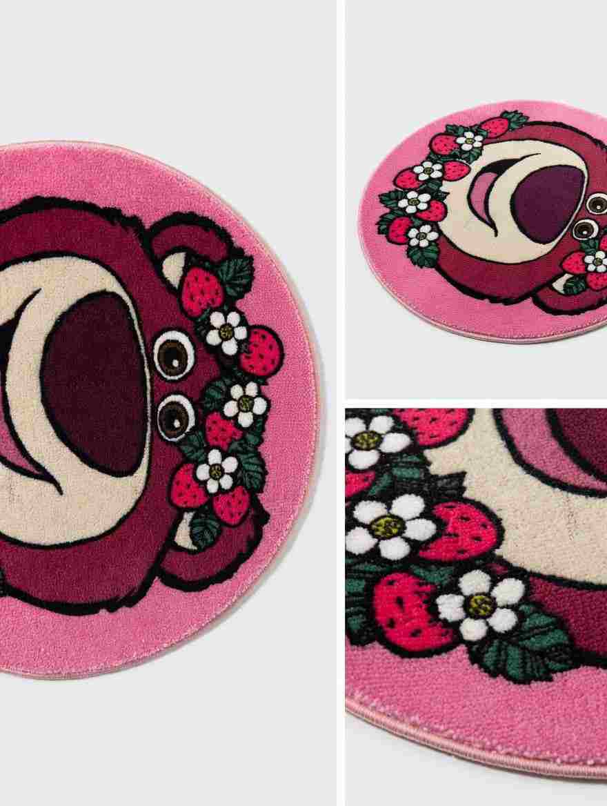 Strawberry bear bath mat cute soft floor mat in Pakistan by Stuffeez.pk
