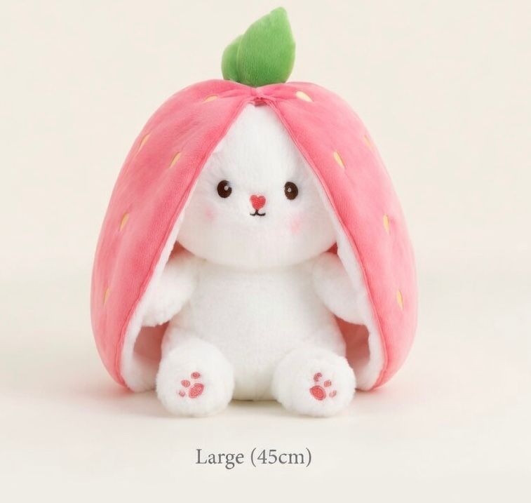 Strawberry Bunny Zip Plushie-Best Teddy Bear In Pakistan