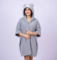 Cozy bear hooded bathrobe cute fluffy plush robe for home use Stuffeez.pk