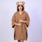 Warm stuffed bear bathrobe plush hoodie robe for women in Pakistan soft winter wear