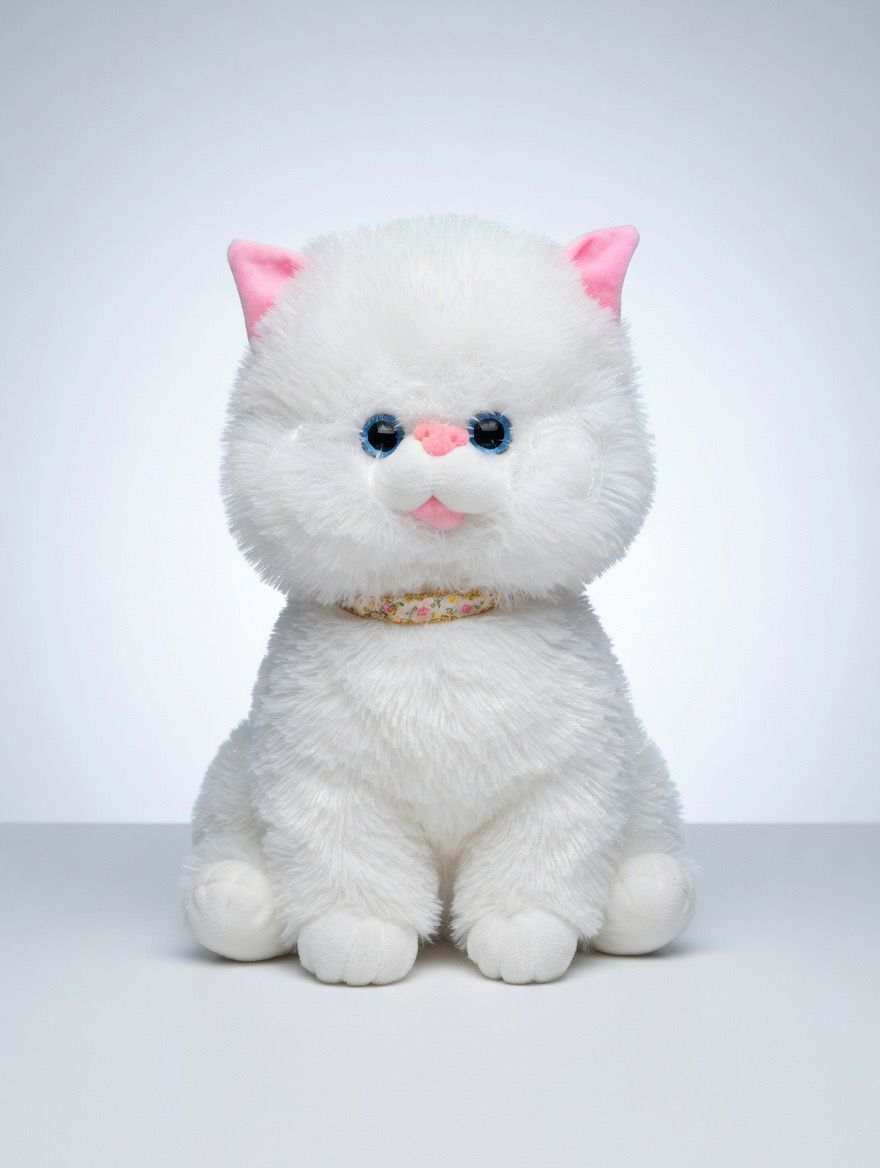 white cat plush toy soft stuffed animal plushie in Pakistan cute cat stuffed toy premium quality white cat plush