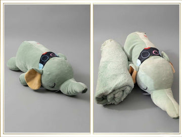 elephant stuffed toy with roll up blanket at stuffeez