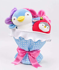 Floral Penguin Plush Bouquet with soft stuffed penguins.