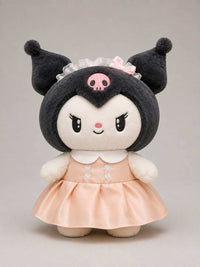 Kuromi Princess Plushie in peach dress premium plush toy