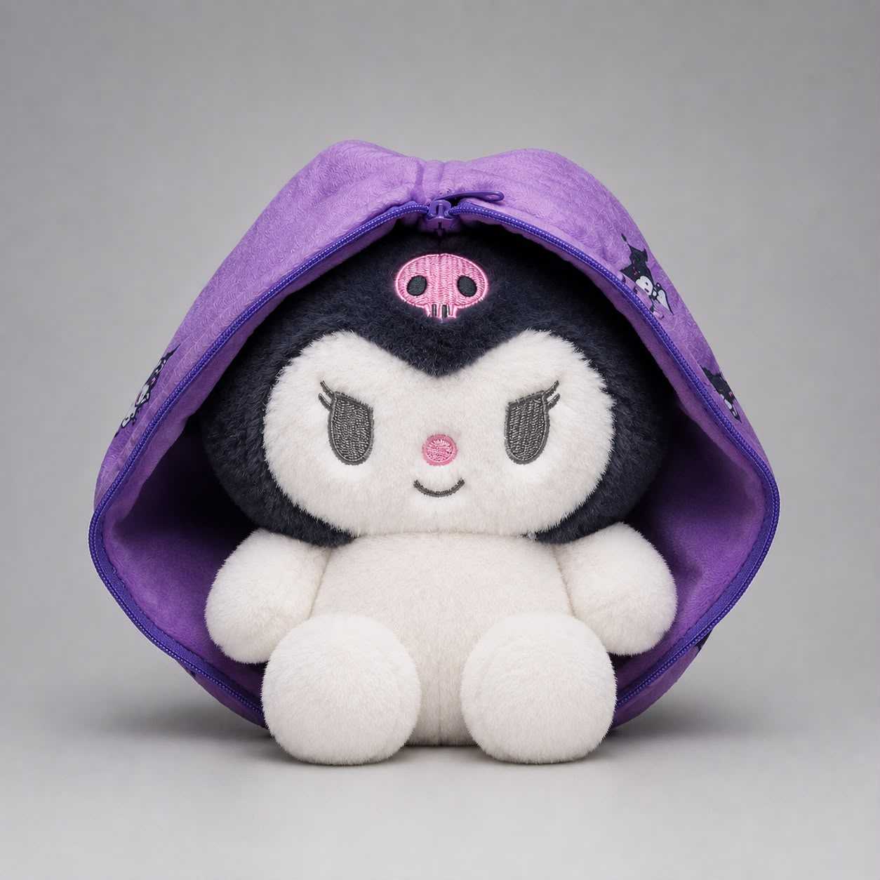 Kuromi Zip Plushie 2-in-1 soft plush storage pouch