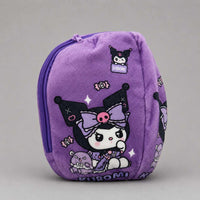 Cute purple Kuromi zip plushie transforming into cuddly plush toy