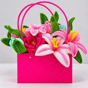 Pink Lily Flower Gift Basket