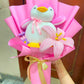Cute pink penguin stuffed toy bouquet