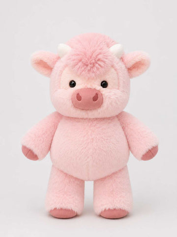 pink cow running plushie at stuffeez.pk