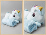 unicorn stuffed toy with roll up blanket